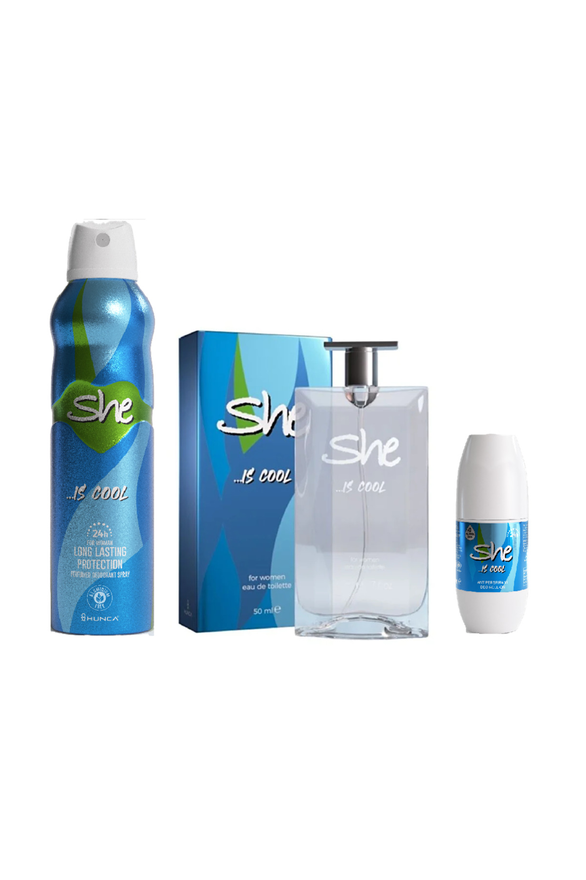 Is Cool Kadın Parfüm Edt 50 Ml +deodorant 150 ml + Roll-on 50 ml — Cool 3lü Set — تصویر 3 از 3