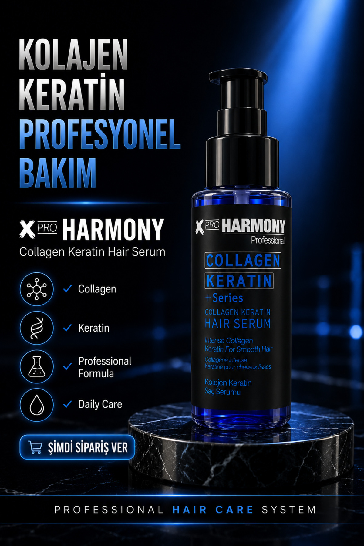 X Pro Harmony Collagen Keratin Hair Serum Kolejen Keratin Saç