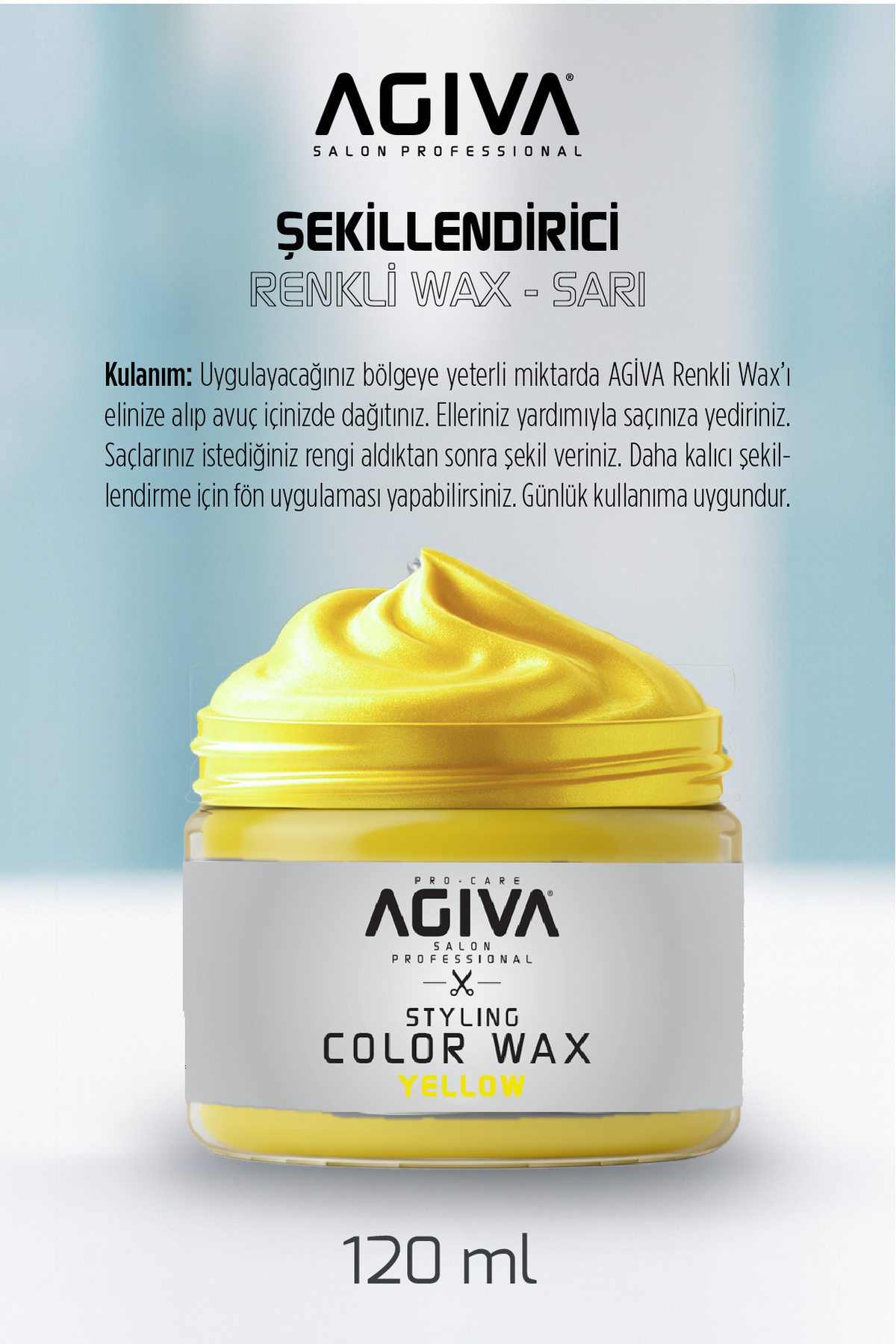 CARE & BEAUTY Saç Şekillendirici Renkli Wax – Color Wax – Sarı - 120 ml — 8698703025974 — تصویر 3 از 3