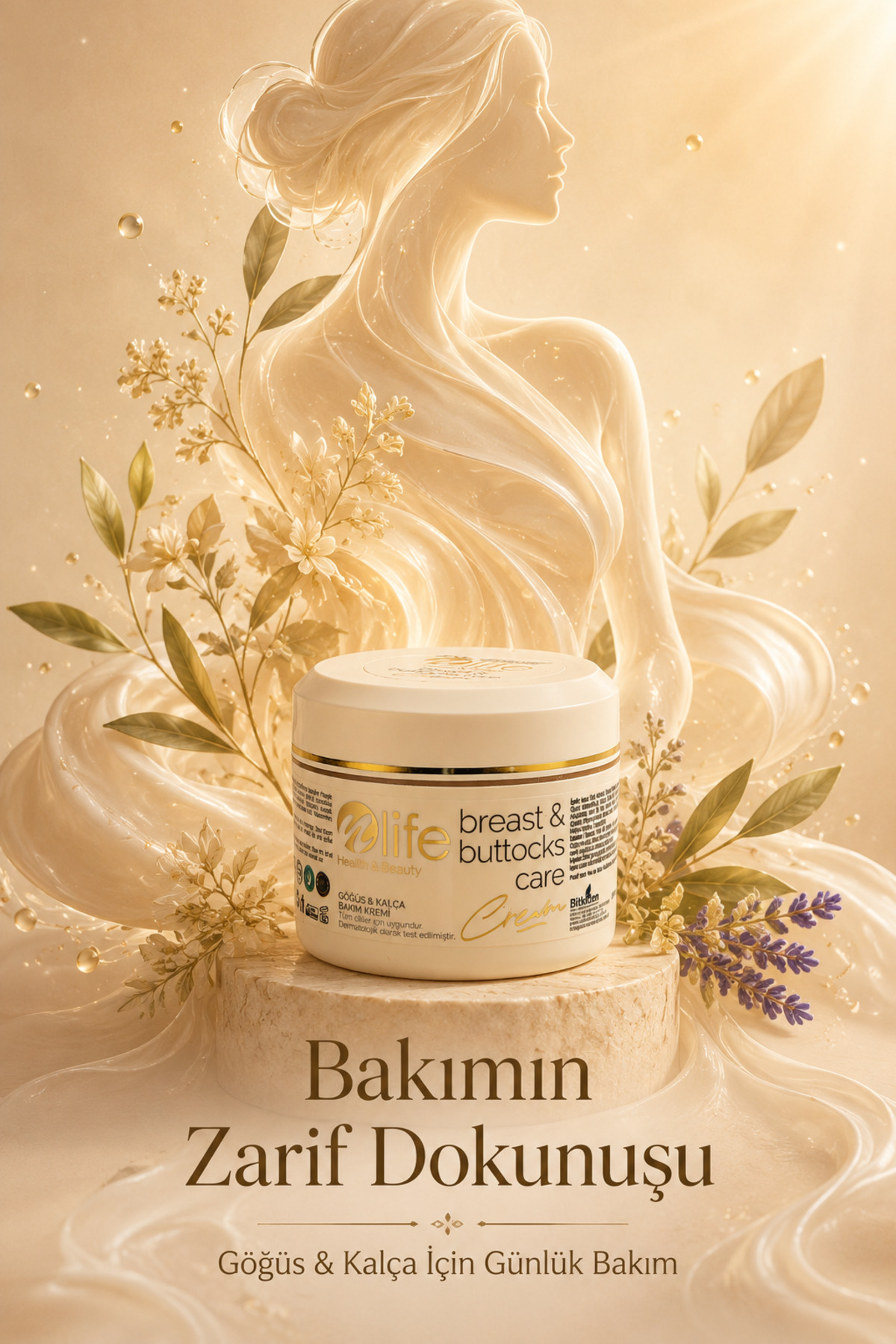 NLife Göğüs ve Kalça Bakım Kremi / Toparlayıcı / Onarıcı / Tüm Ciltler 150 ml — Tüm Ciltler İçin Uygundur