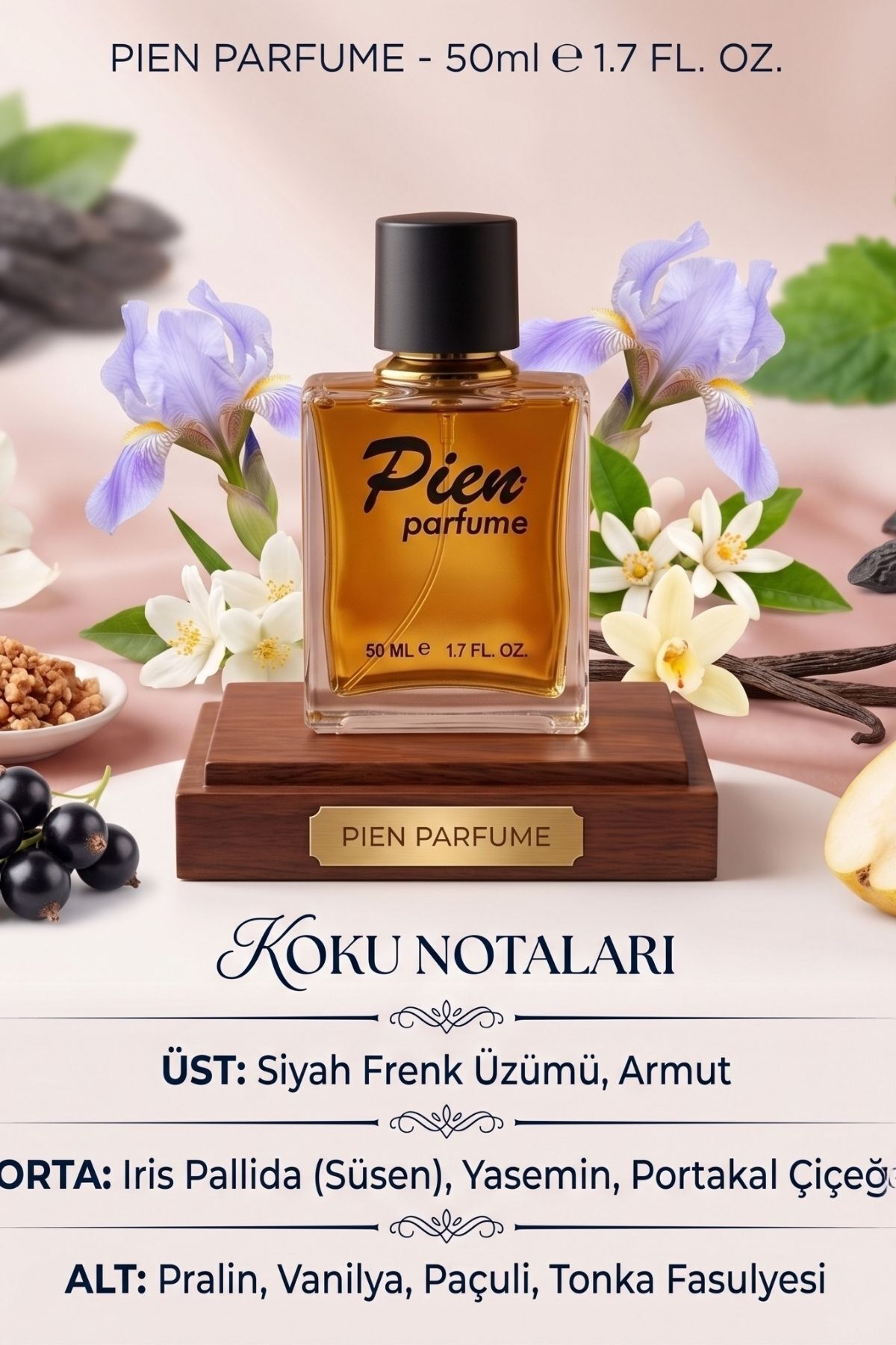 Çekici ve Kalıcı Kadın Parfüm EDP - Beyaz Çiçekler ve Tatlı Kahve Uyumu W 180 Black