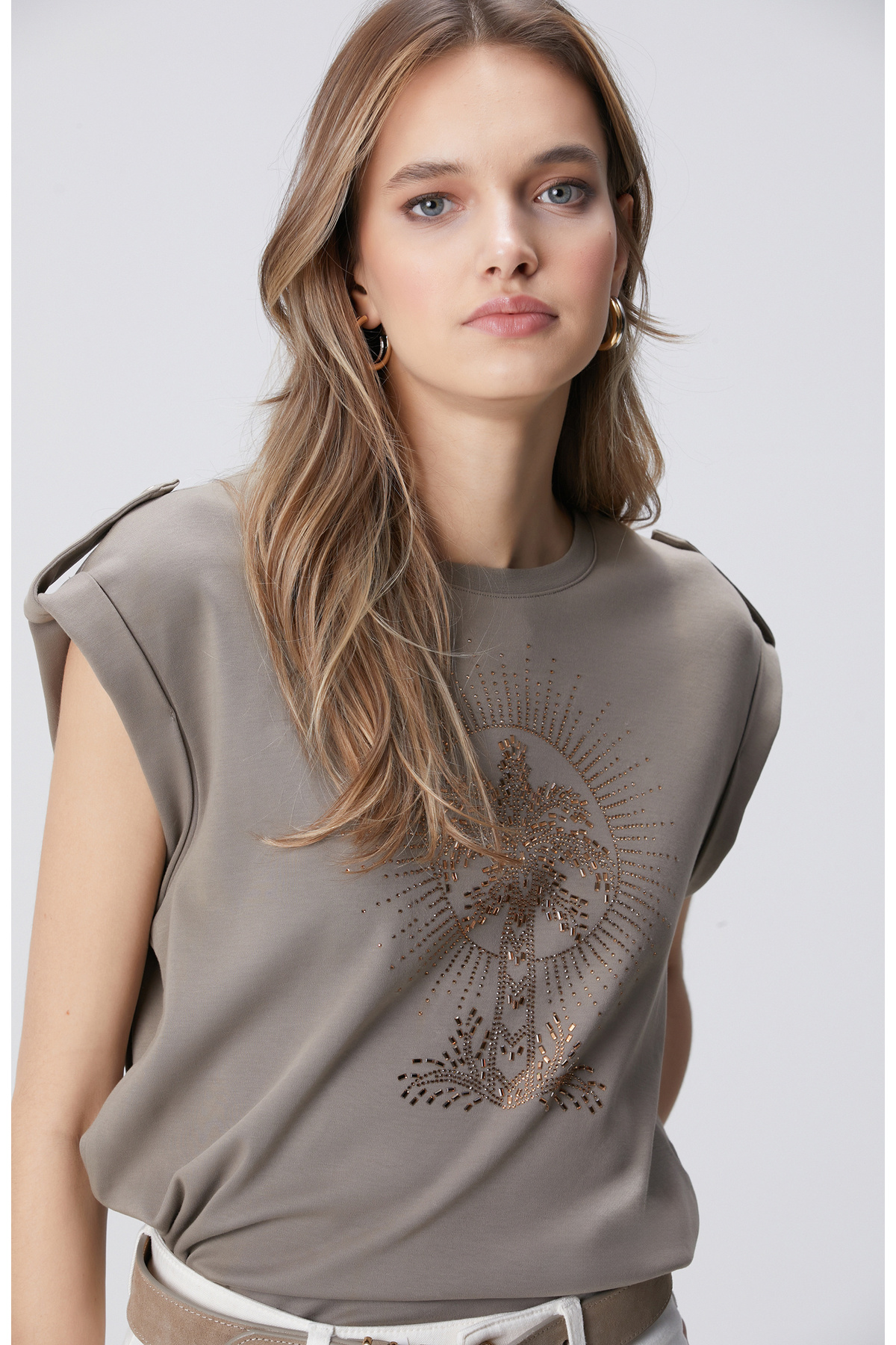 Network Vizon Taş Detaylı T-shirt görsel 2