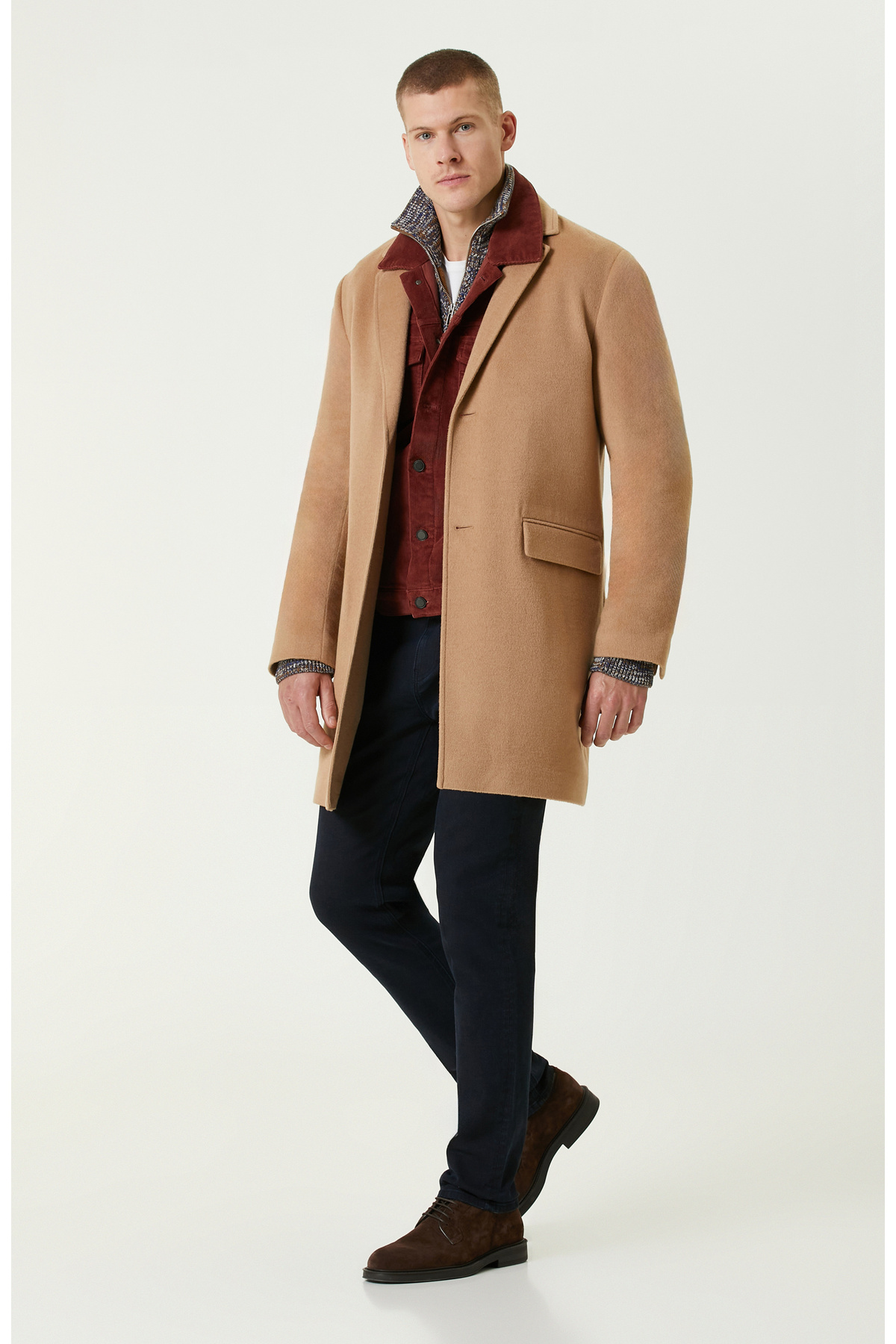 Network Limited Camel Kaşmir Palto görsel 3