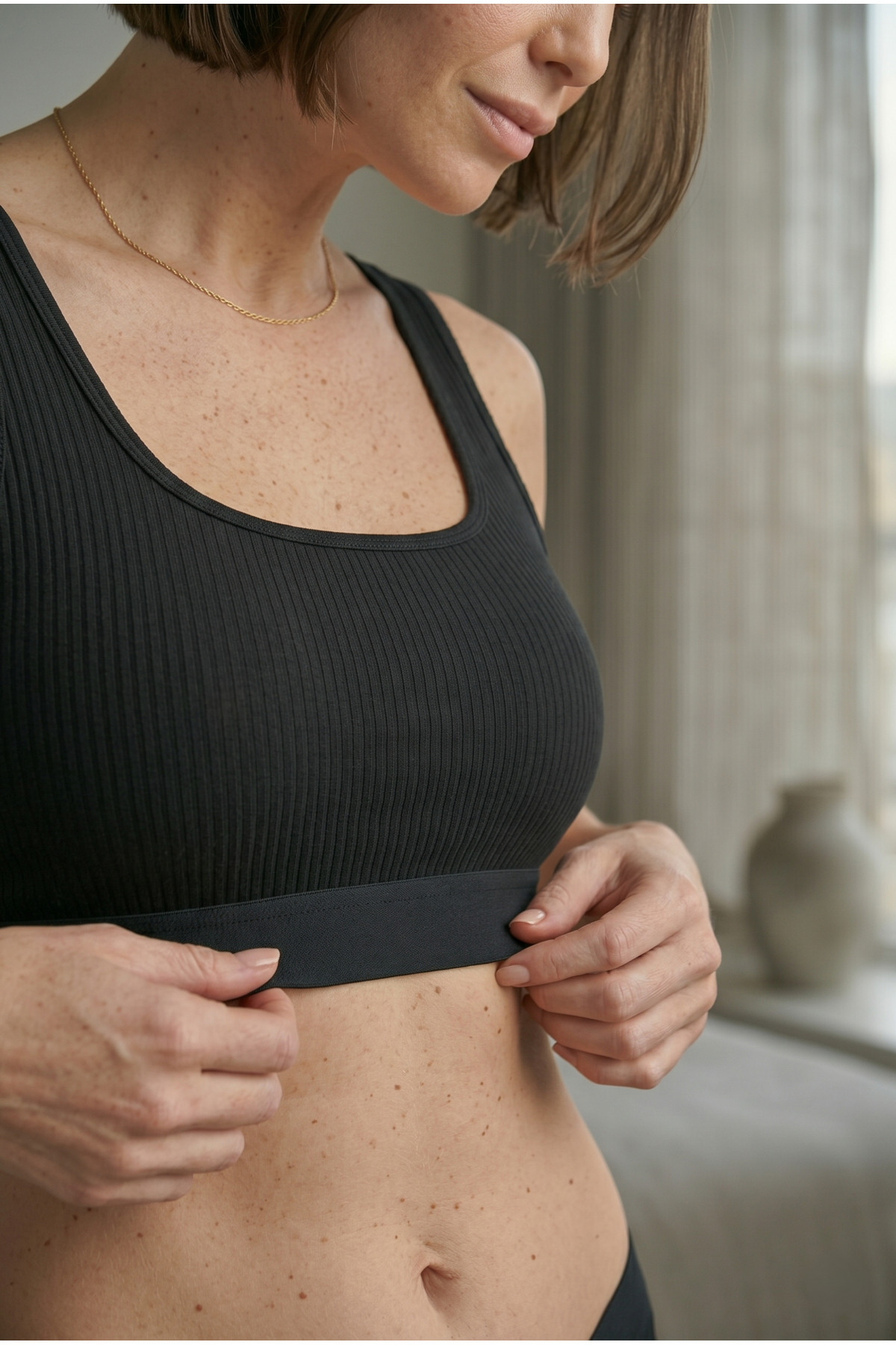 underwear bodyway 5'li Fitilli Pamuklu Çıkarılabilir Pedli Kalın Askılı Günlük Rahat Büstiyer Seti - Sporcu Atleti görsel 6