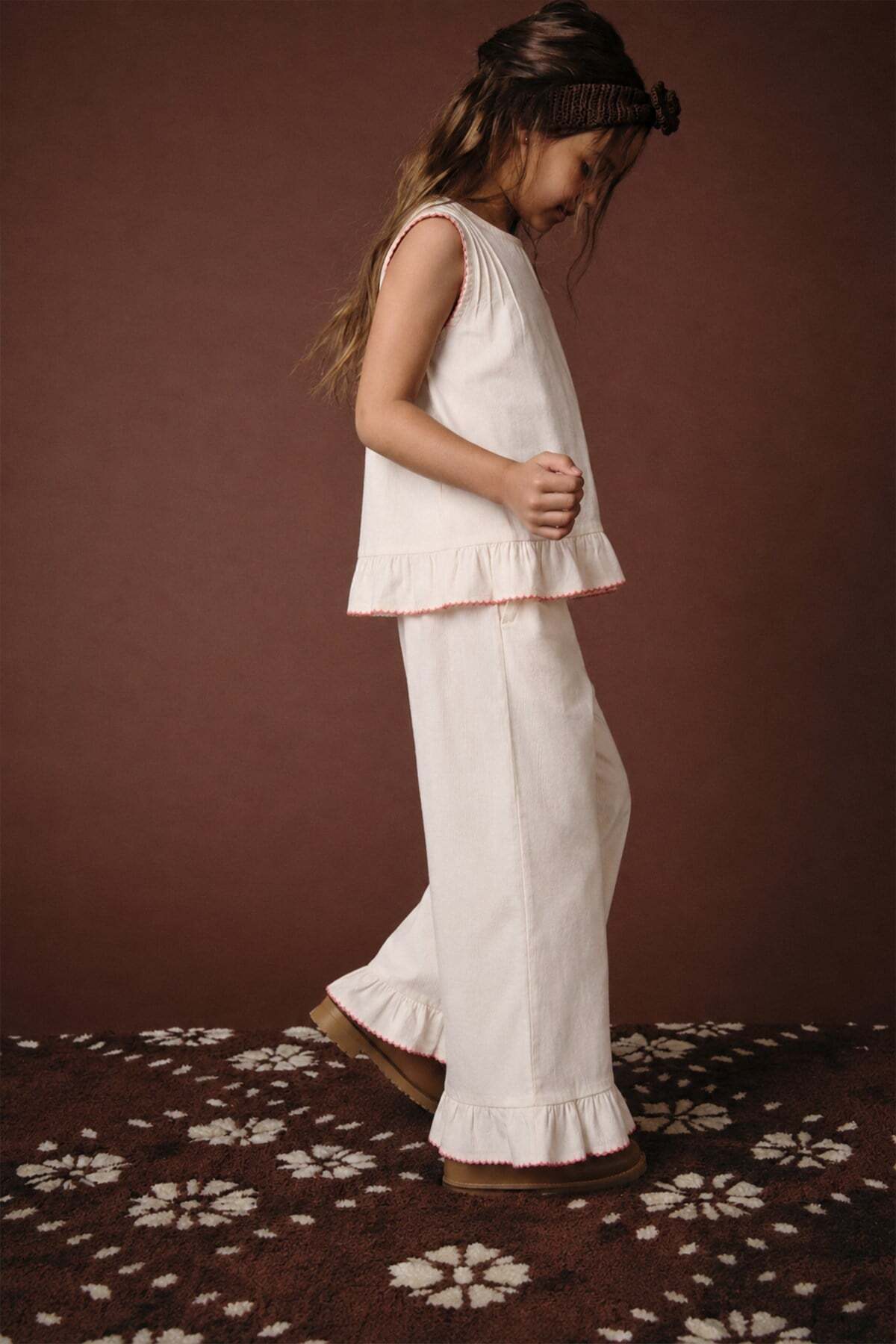 Cigit Blouse Set 2-8 Years Natural
