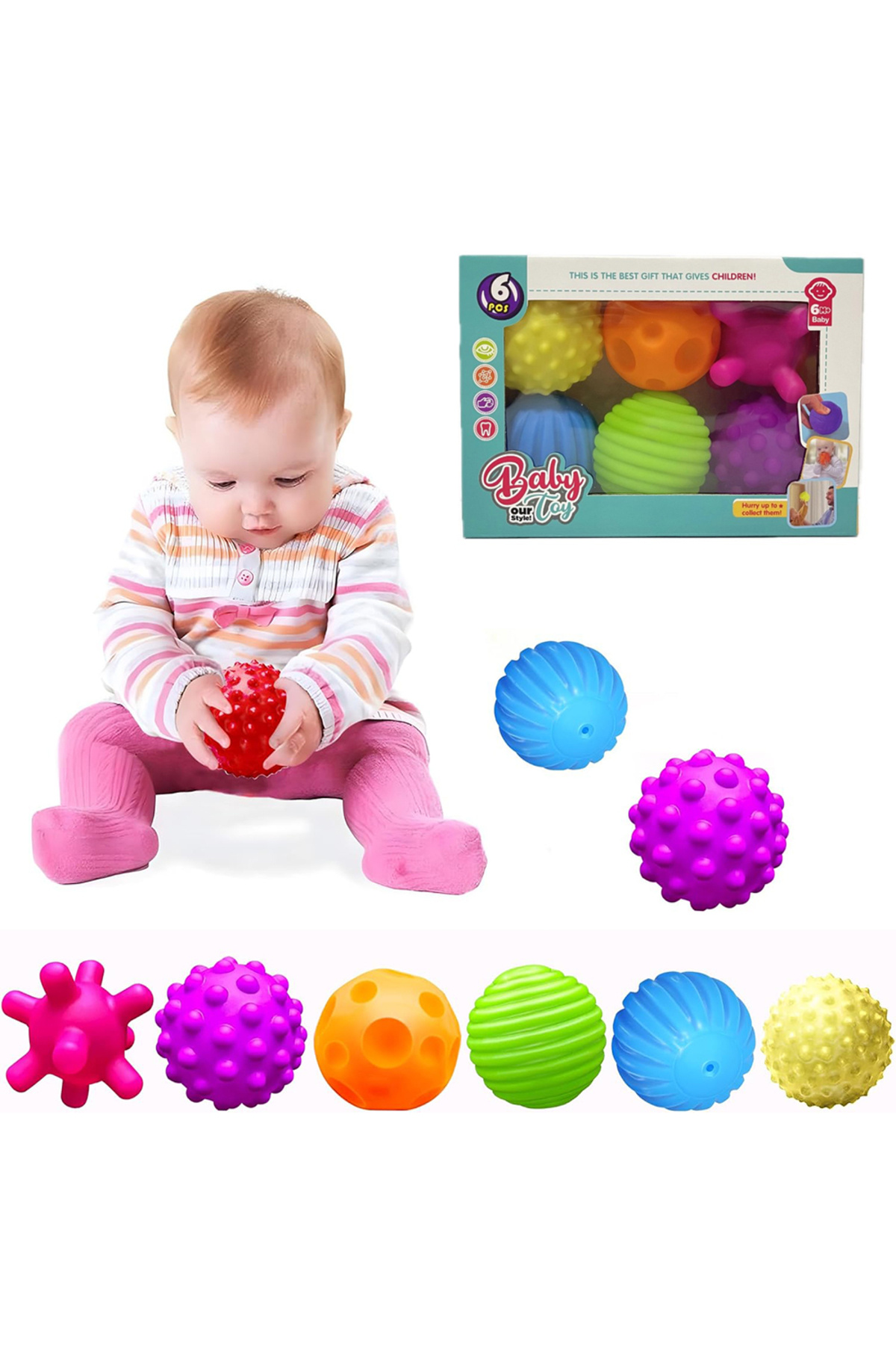 Choice Sensory Balls for Baby Sensory Baby Toys 6 to 12 Months for Toddlers 1-3, Bright Color Textured M...
