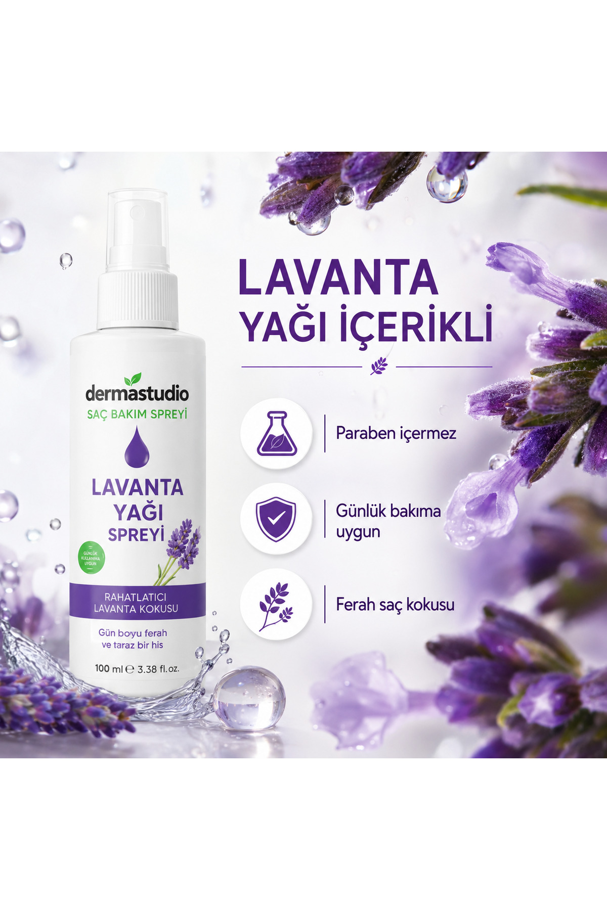 Lavanta Yağlı Saç Spreyi – Doğal ve Güvenli Saç Bakımı — 3254681 — تصویر 4 از 7