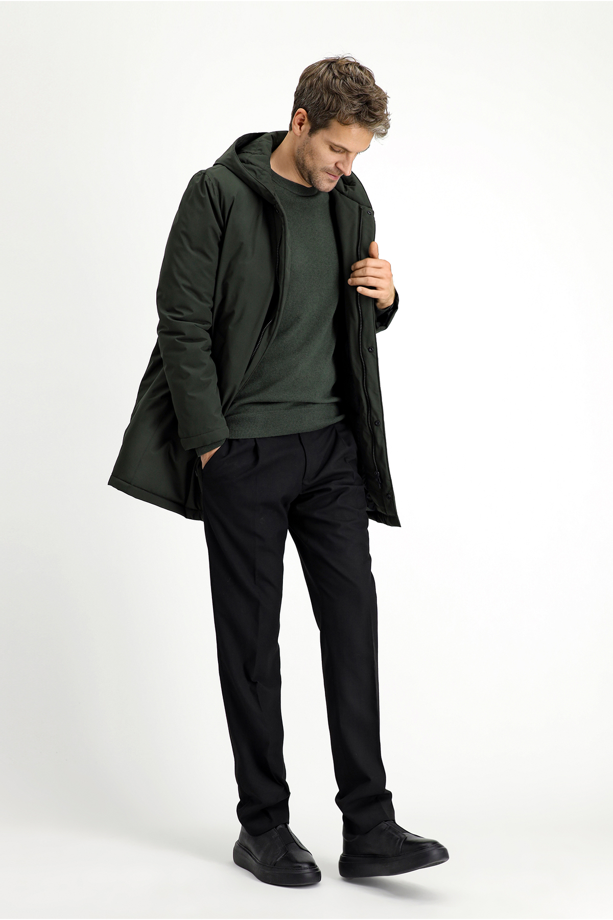 Kiğılı Slim Fit Dar Kesim Kapüşonlu Spor Şişme Kaban görsel 2