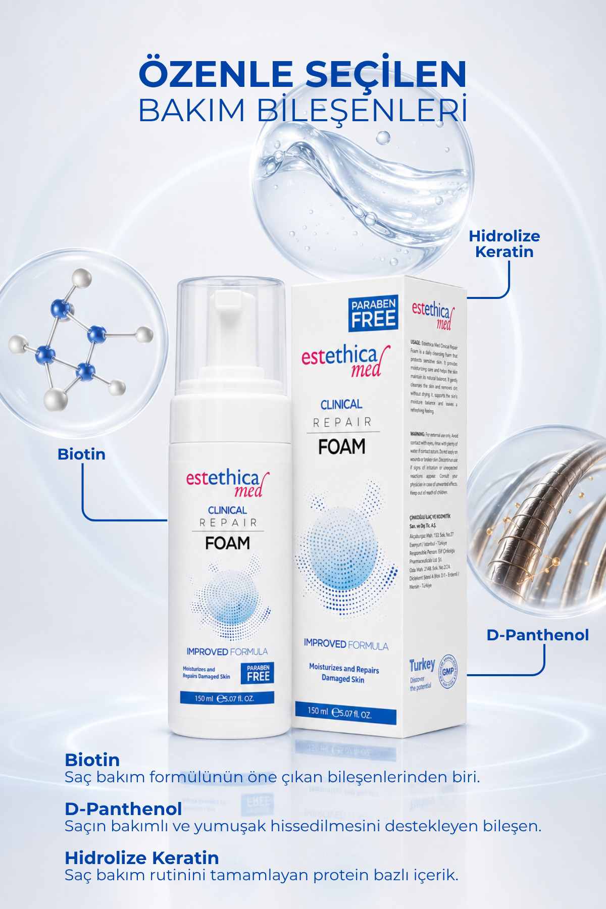 Saç Köpüğü 150 ml - Günlük Saç Bakımı ve Dökülme Karşıtı, Kadın ve Erkekler İçin — KOPUK-1 — تصویر 3 از 5