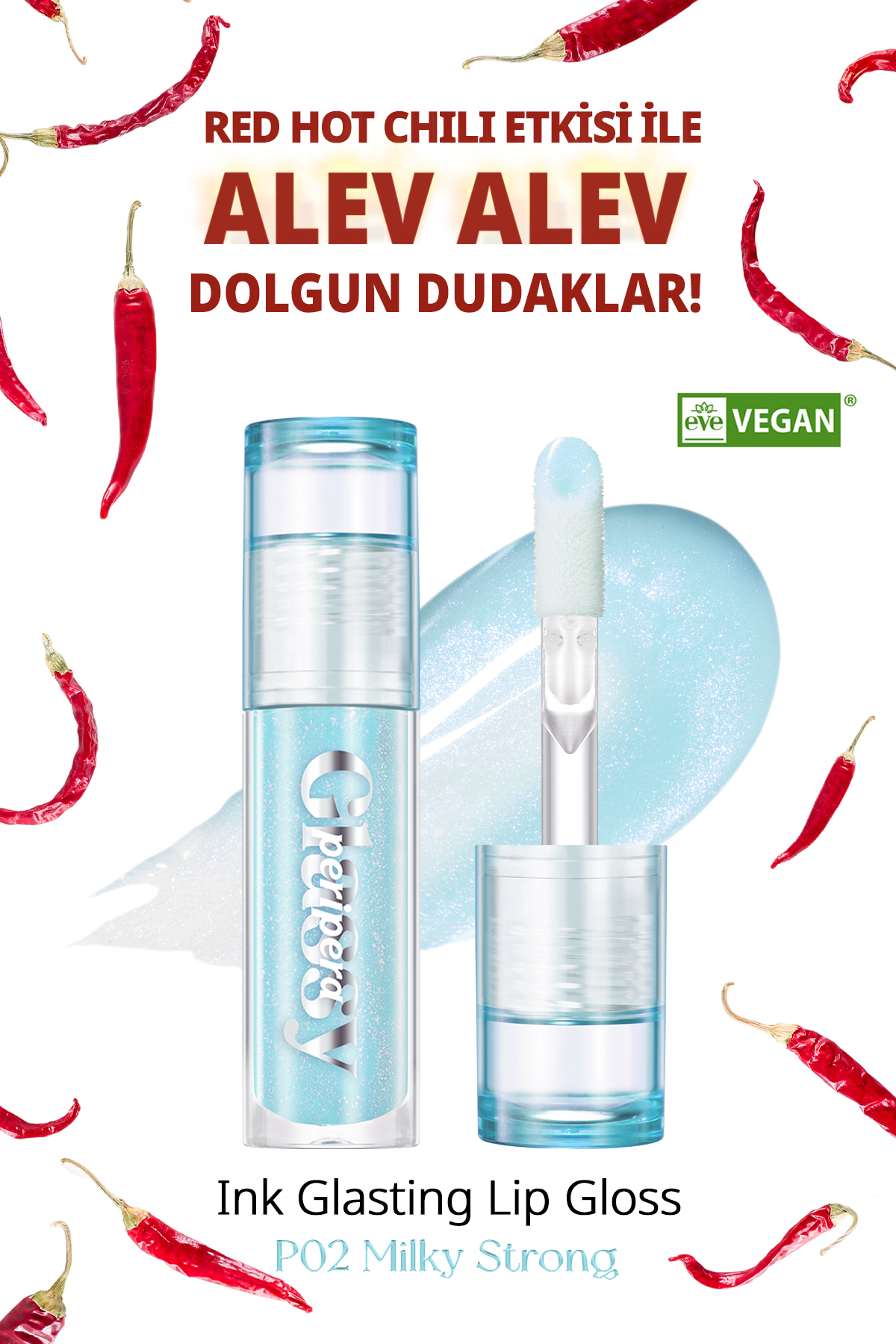 PERIPERA Mavi Simli Dudak Dolgunlaştırıcı Gloss Ink Glasting Lip Gloss (P02 Milky Strong) — آبی 5568