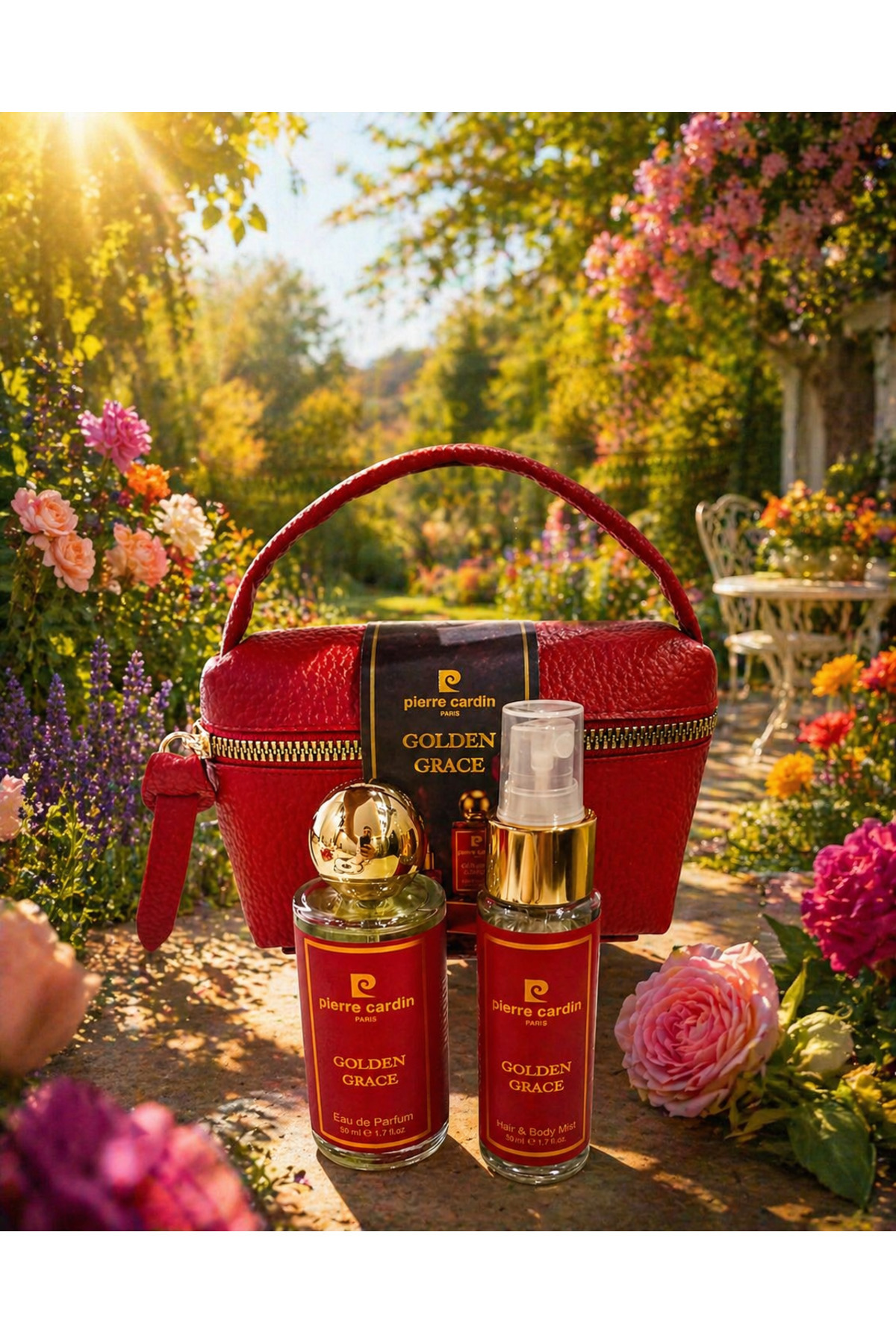 عطر زنانه جدید گلدن گریس ۵۰ میلی‌لیتر ادوپرفیوم + اسپری بدن مو ۵۰ میلی‌لیتر + کیف — TYC3A98F50CE5B701F7AAE900 — تصویر 2 از 6