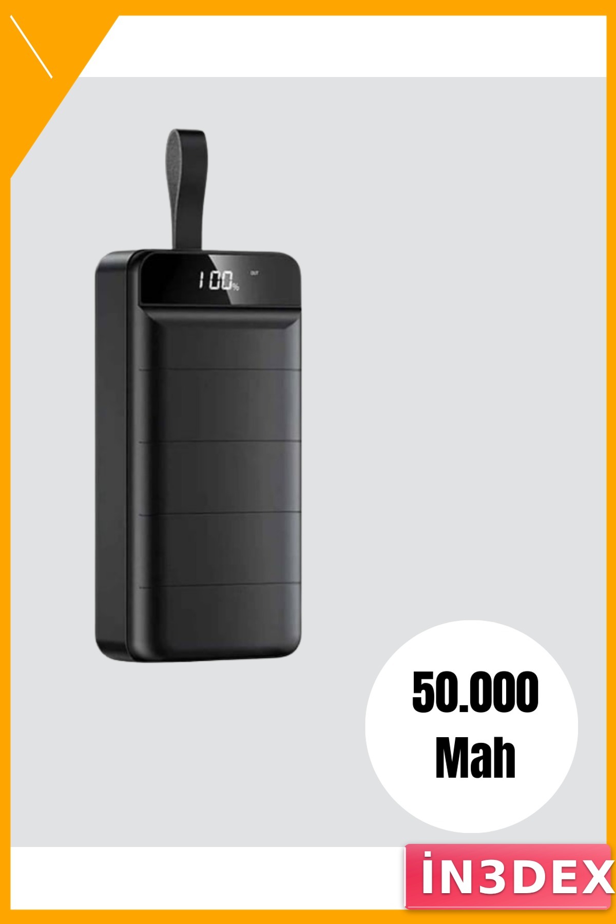 50.000 mAh LED Ekranlı Powerbank 4 USB Çoklu Bağlantı