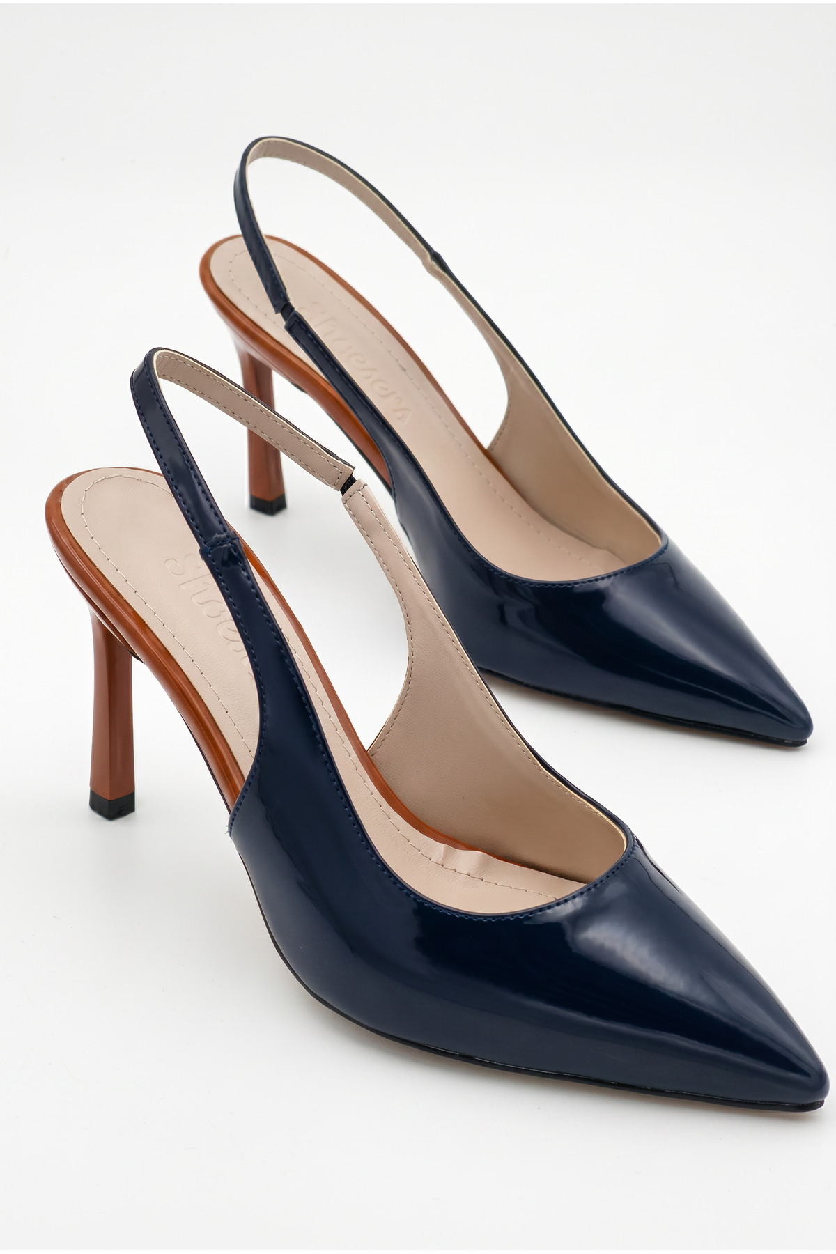 Women's Special Design Slim Heels Double Color Stiletto Elastic Banded Pointed Toe Heels