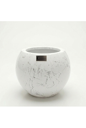 Lunapot Nova Mermer Desenli El Yapımı Fiberglas Küre Saksı Small 30 Litre Mar...