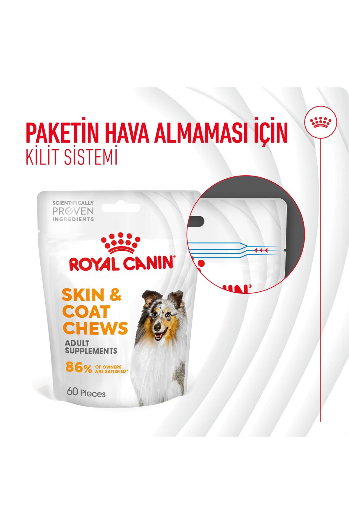 Skin&Coat Chews - مکمل تشویقی سگ برای حمایت از سلامت پوست و مو 240 گرم