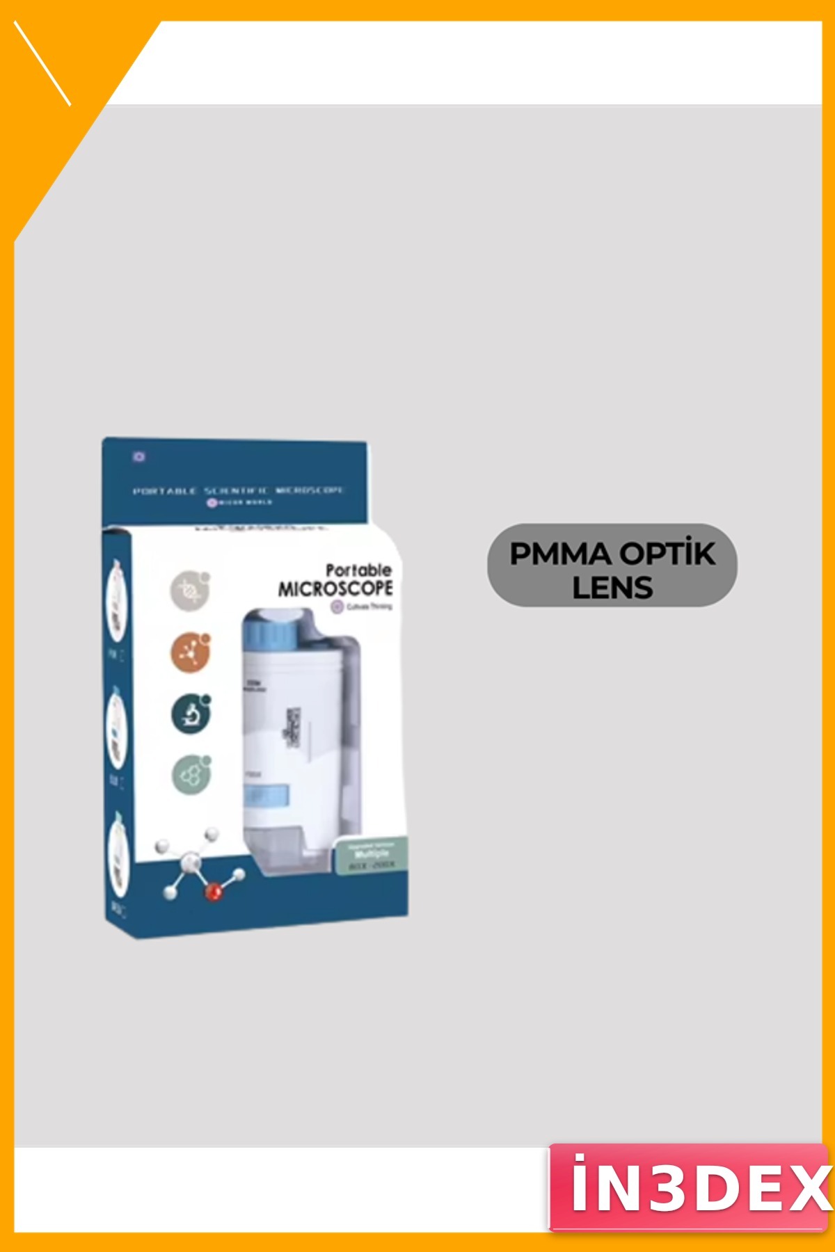 LED Işıklı Portatif El Mikroskobu 80X-200X Büyütme