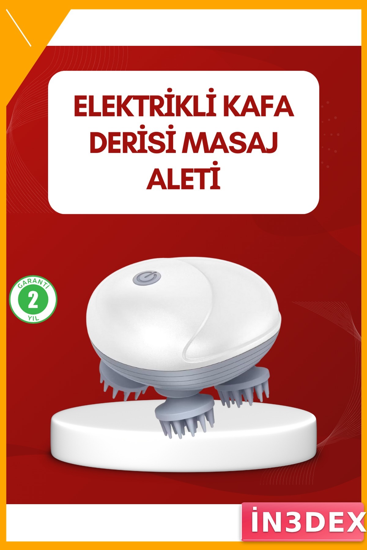 IPX7 Su Geçirmez Elektrikli Kafa Derisi Masaj Aleti 96 Düğüm