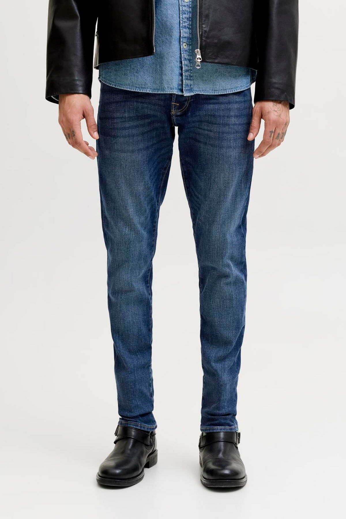 شلوار جین مردانه اسلیم فیت میان‌پا - گلن جک اند جونز شلوار جین Jack & Jones