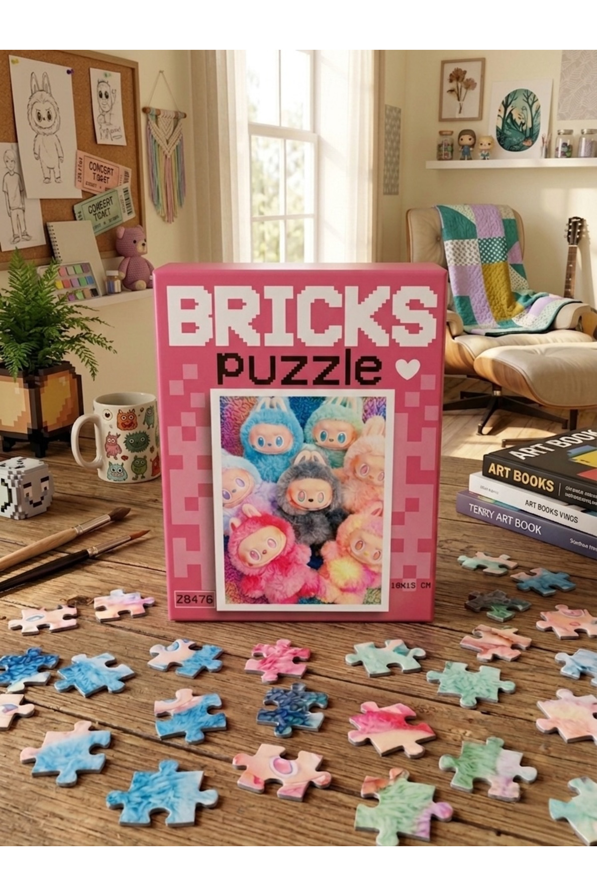 ZUMRANKA Bricks Puzzle 100 Parça Eğitici Mini Puzzle - 10x15 cm