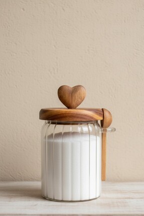 Suo Home Akasia Love Kaşıklıklı Kavanoz / Baharatlık (570ml)