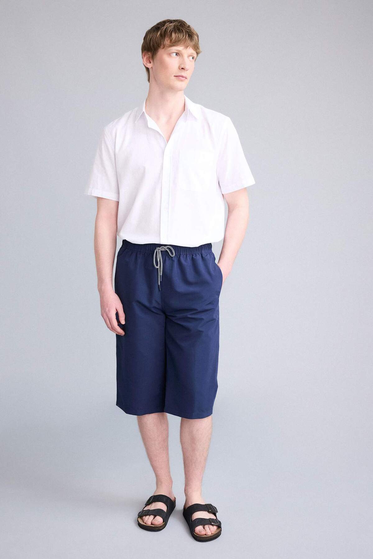 Defacto Long Fıt Mesh Lined Knee Length Swim Shorts G7152Ax26Hs