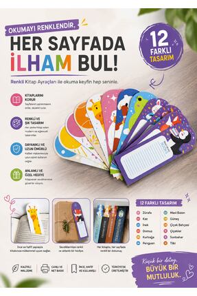 Tatlı Süprizler 12 Adet Sevimli Kitap Ayraçları :)