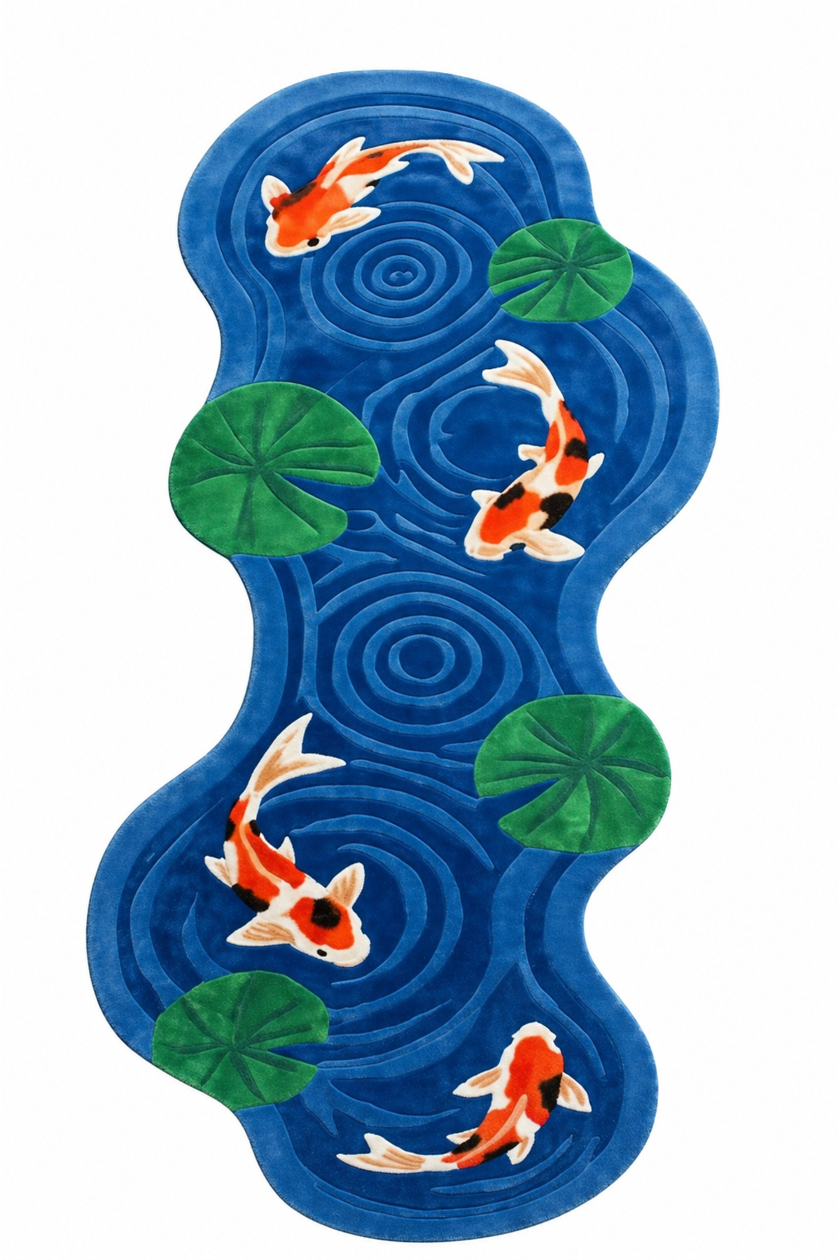 SDT Fish Theme Patterned Modern Woven Base Decorative Carpet mosso3319