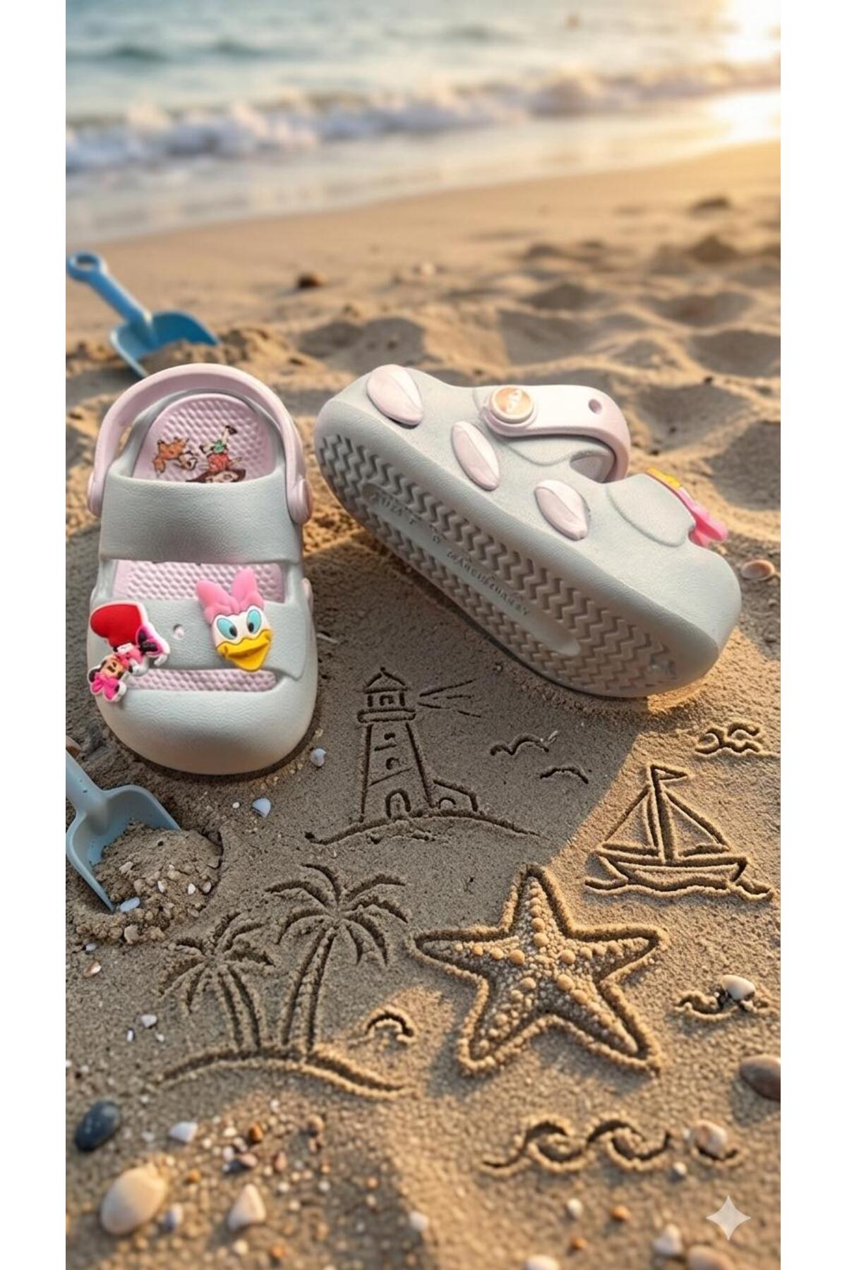 Baby Kids Sandals Slippers Ultra Soft Flexible Anti-Slip Sole Figured Summer Model