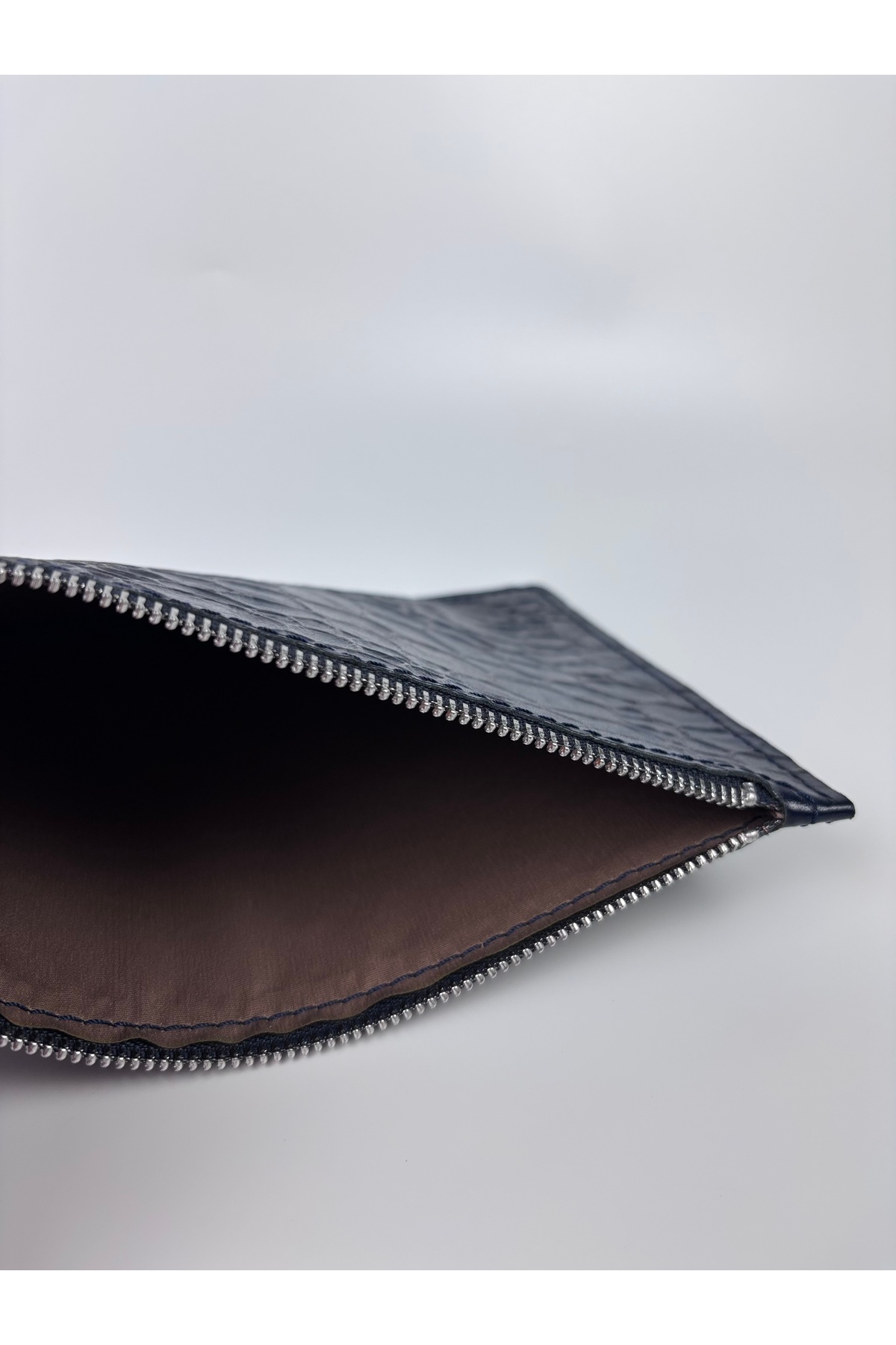 TROYDER Hakiki Deri Clutch/Portföy Çanta Lacivert Renk görsel 3
