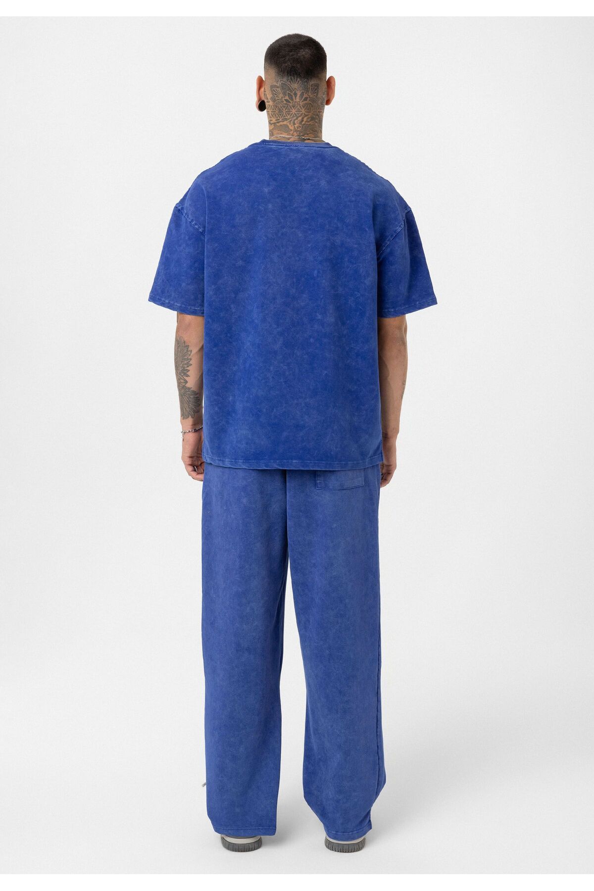 Yıkamalı Oversize Eşofman Takım — آبی DND_V90-01 — تصویر 4 از 6