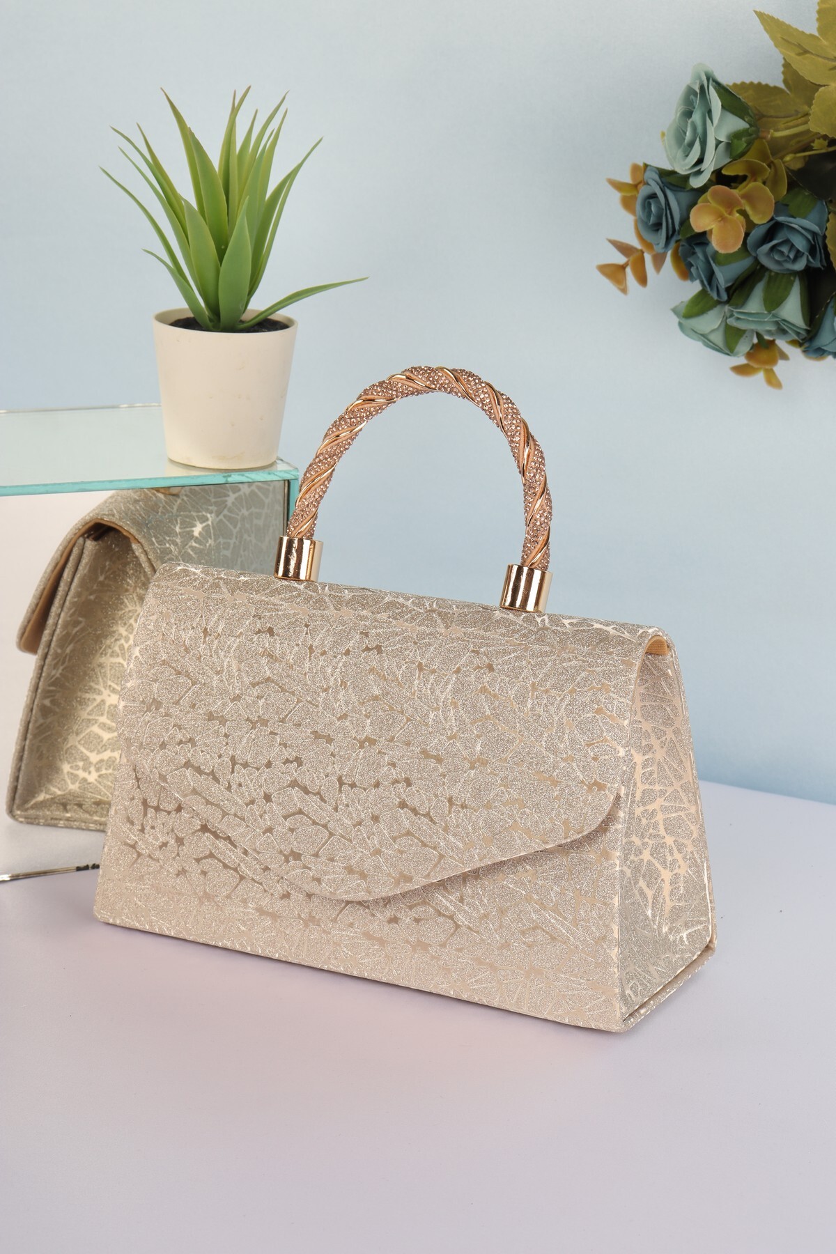 weem bag Elysara EB0267 | NEW YAPRAK ŞIK ÖRGÜ SAPLI ÇANTA