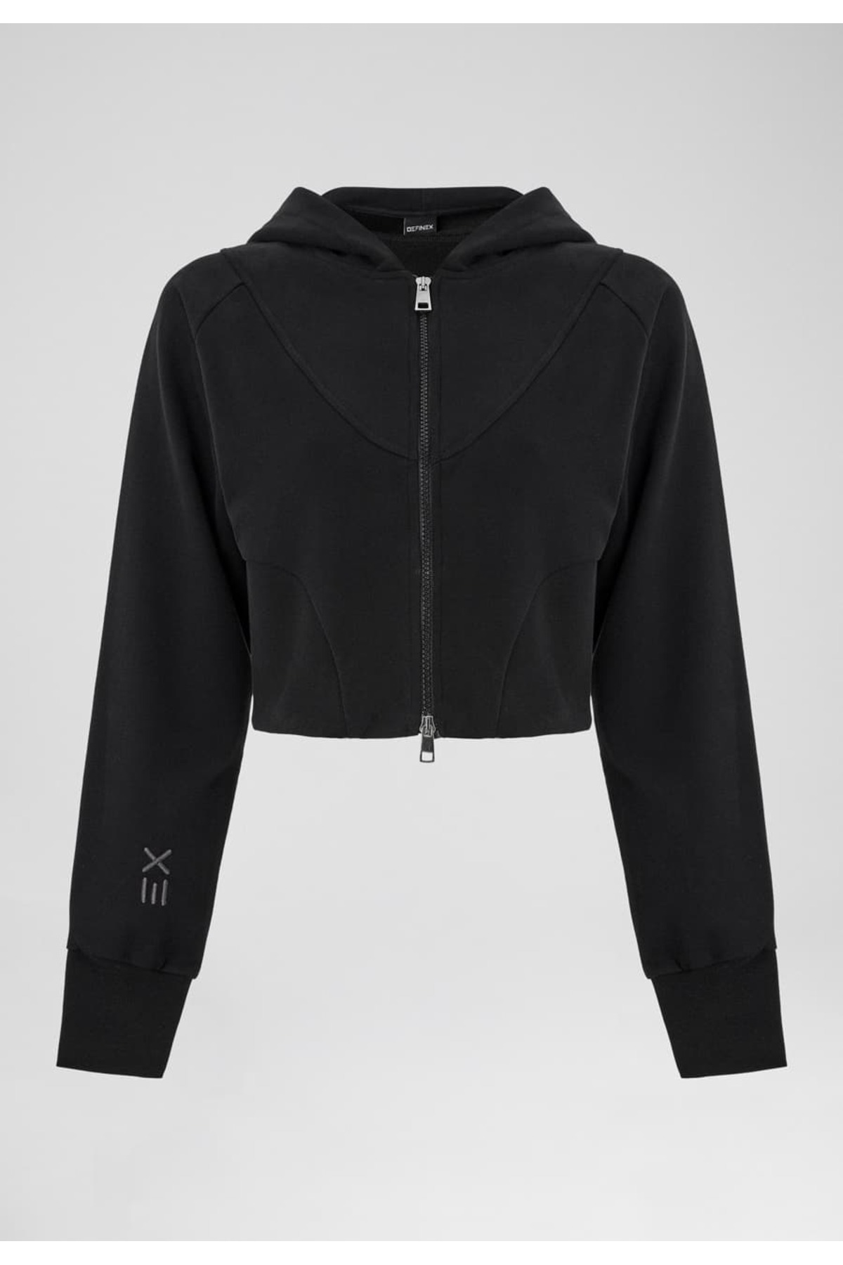 Definex Kadın Korse Fit Dual Zip Kapüşonlu Sweat görsel 3