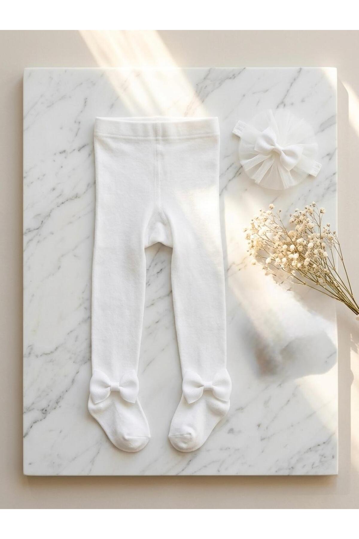 Banadanalı Pantyhose 2-Piece Set Baby Girl & Kids Cotton Solid Color Pantyhose Newborn Newborn Newborn Hospital Release