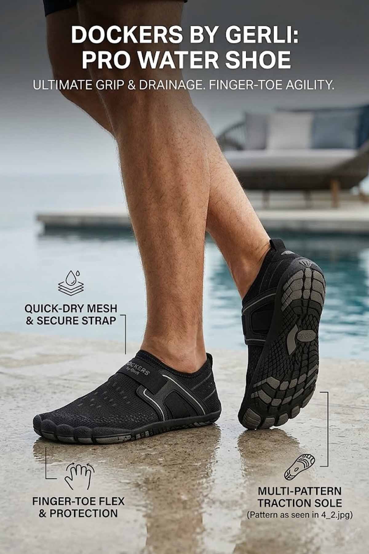 Dockers By Gerli Siyah Erkek Deniz Ayakkabısı & Pro Islak Zemin Ayakkabısı