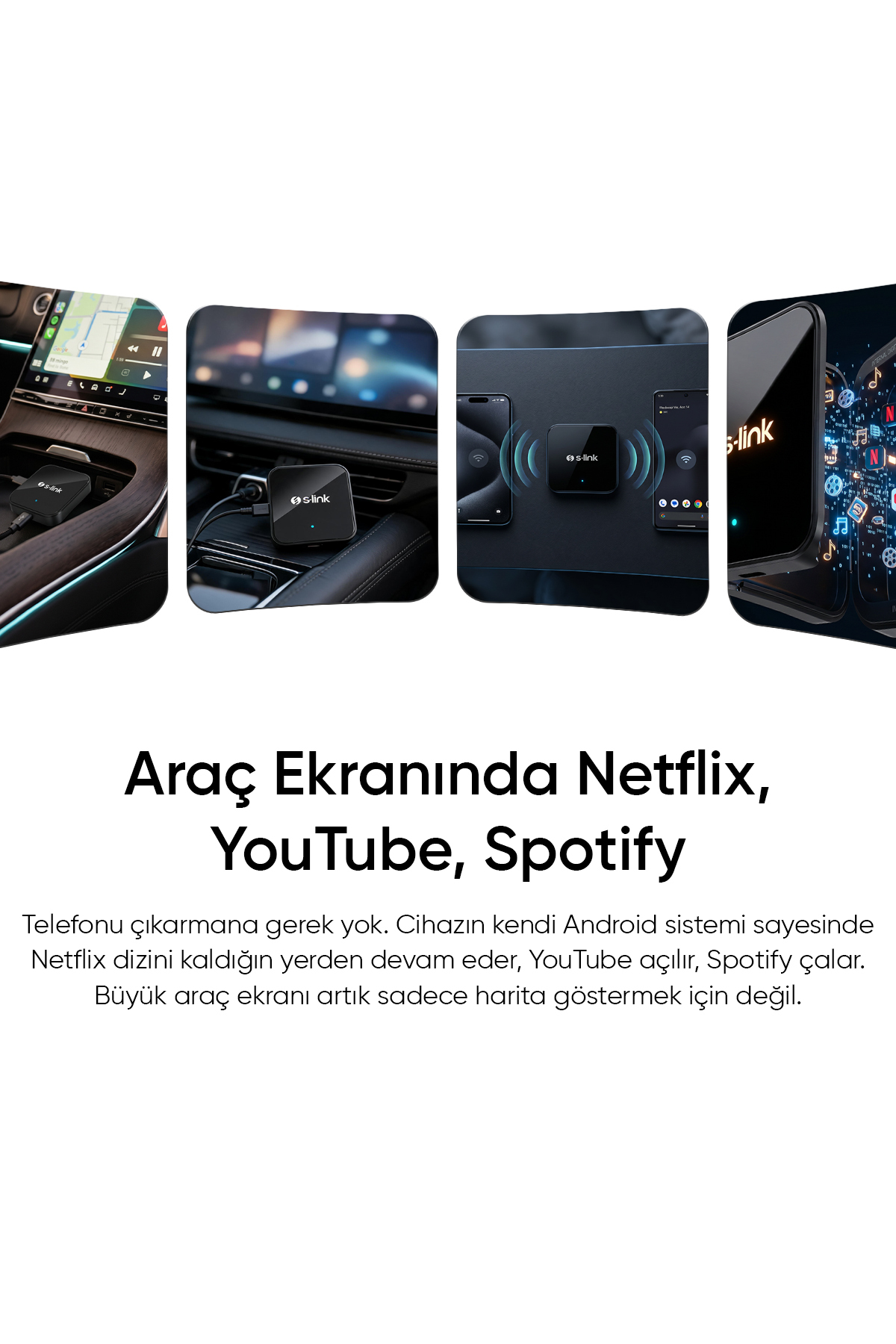S-Link CarPlay AI BOX Netflix-Youtube-16GB CarPlay AI Box Adaptörü