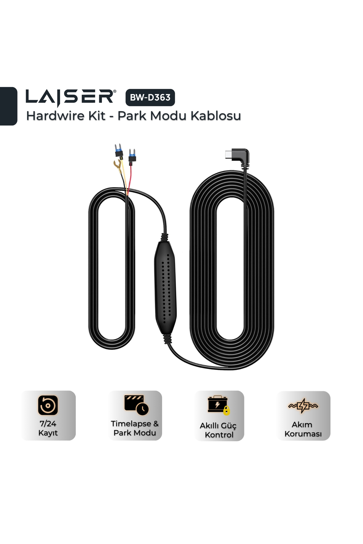 WIRED Y ページ Laiser BW-D363 Hardwire Kit - Park Modu Kablosu - Type-C - Fiyatı