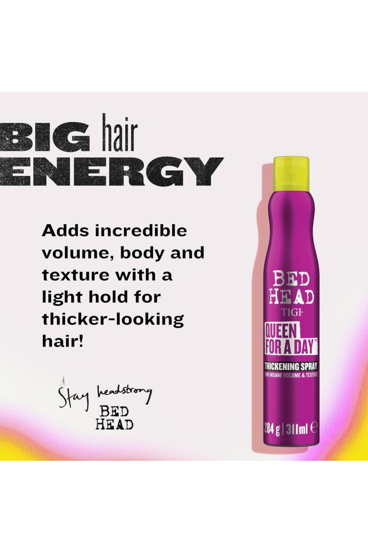 BED HEAD QUEEN FOR A DAY ヘアスプレー 4本 Tigi Bed Head Queen For a Day Kalınlaştırıcı Saç Sprey 311 ml
