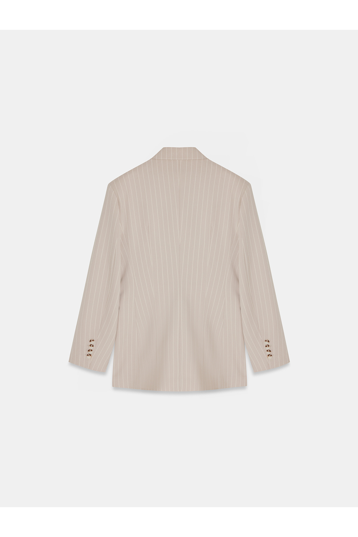 Dilvin 60803 Yan Düğme Detaylı Blazer-Bej görsel 6