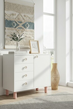 FLORADESİGN Opal Şifonyer Bohem / Çok Amaçlı Dolap/ Çekmeceli Şifonyer / 4 Çe...