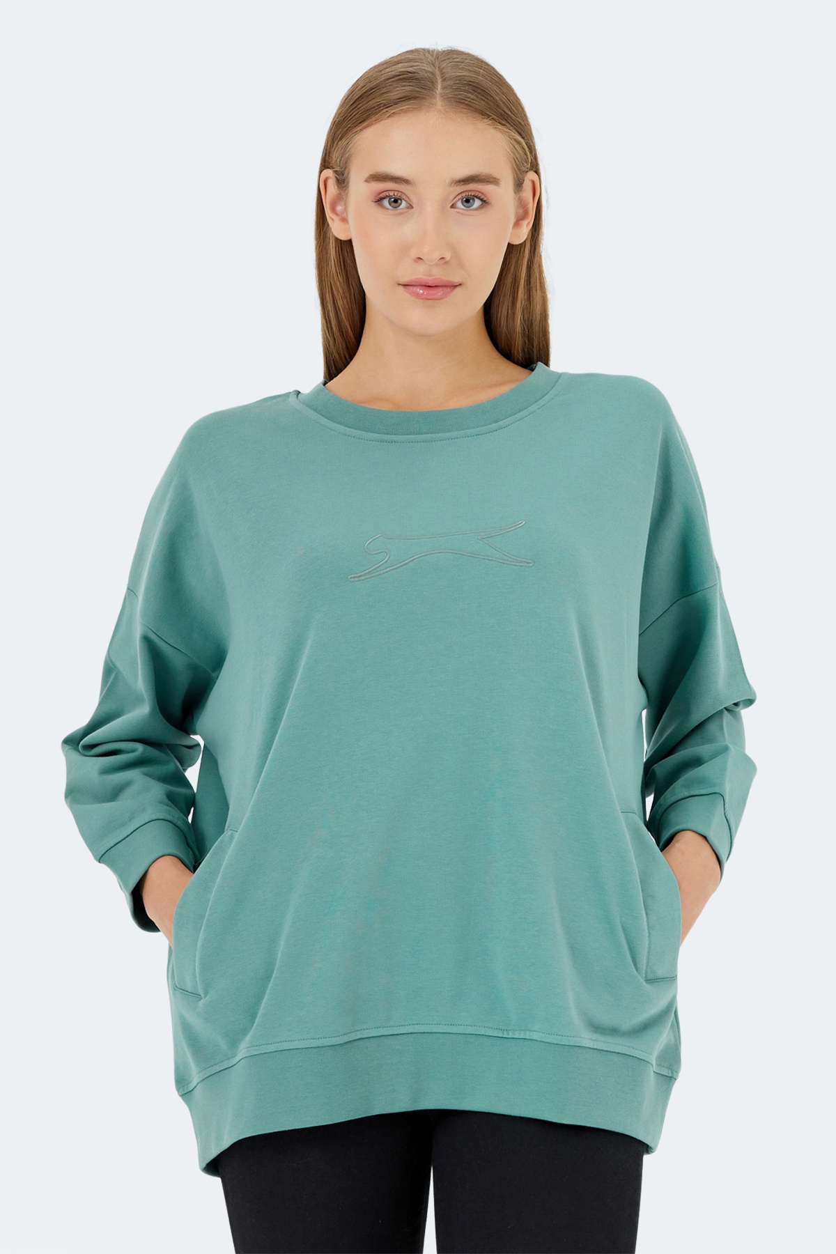 Slazenger VIKENTI SW 2 Lİ SET Kadın Cepli Oversıze Sweatshırt görsel 4