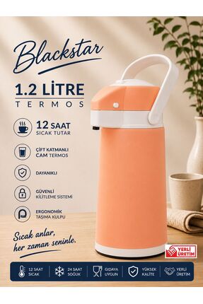 Blackstar 1.2 Litre Su Termosu Çay Termosu Piknik Termosu Turuncu