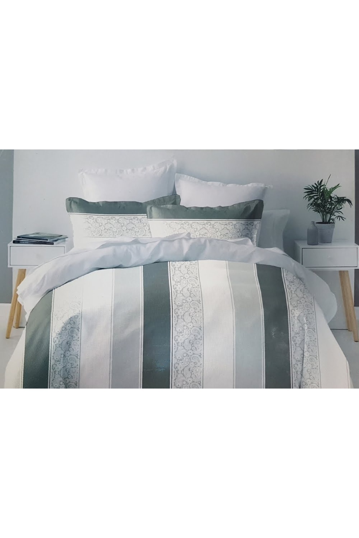 MILANO COLLECTION Σετ Λευκών Ειδών Διπλού Κρεβατιού 100% Βαμβάκι 51209 C6 Γκρι