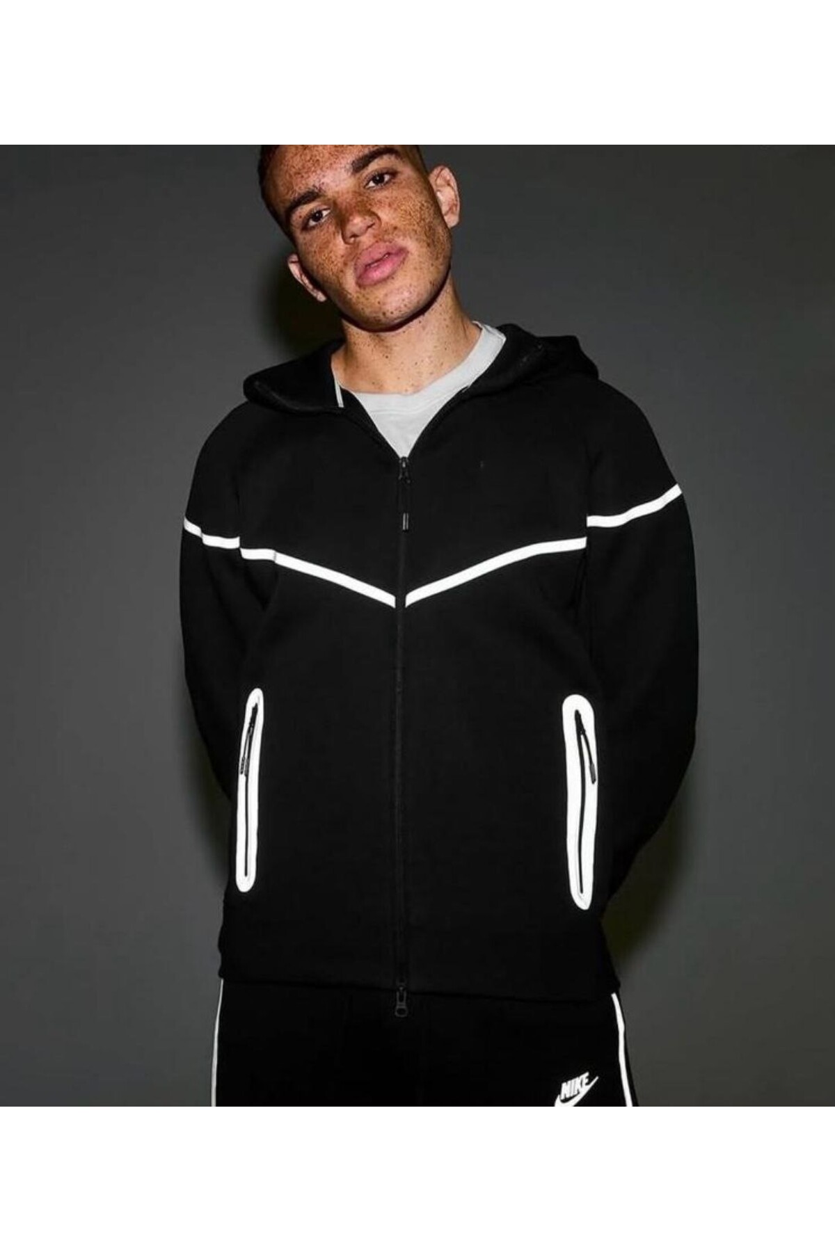 TECH FLEECE REFLEKTÖRLÜ EŞOFMAN TAKIMI (ALT VE ÜST) — مشکی TFRET