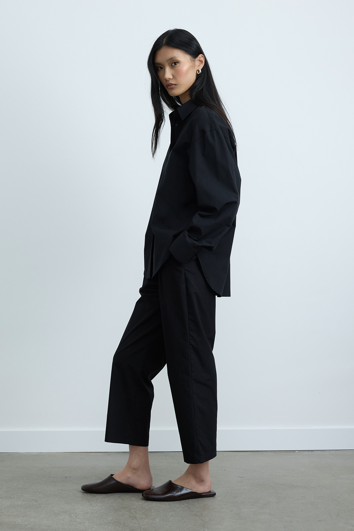 Suud Collection Siyah Page Oversize Gömlek görsel 3