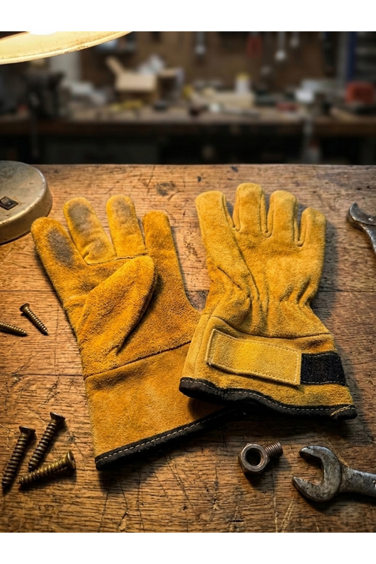 O.M.D OMD Hakiki Deri Yanmaz Kamp, Bushcraft ve Ateş Eldiveni - 28 cm Ergonomik Şömine ve Mangal Eldiveni görsel 6