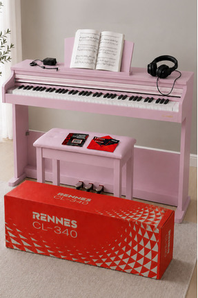 rennes CL-340PK Tuş Hassasiyetli 88 Tuş Dijital Piyano Profesyonel Pembe