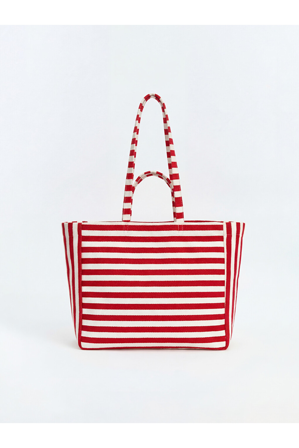 LC Waikiki Cc Collection’dan LCW ACCESSORIES Kırmızı Çizgili Kadın Plaj Çantası