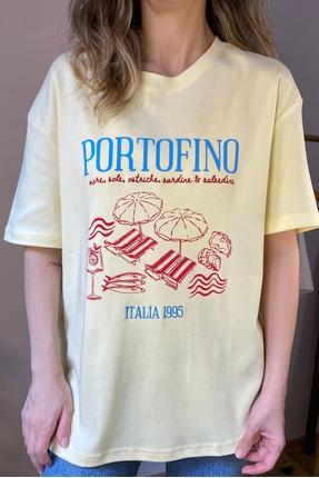 Ete Collective Portofino Nakış ve Baskı Detaylı Oversize T-Shirt