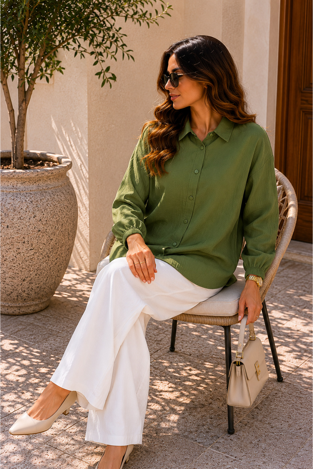 Women's Plus Size Casual Muslin Oversize Shirt