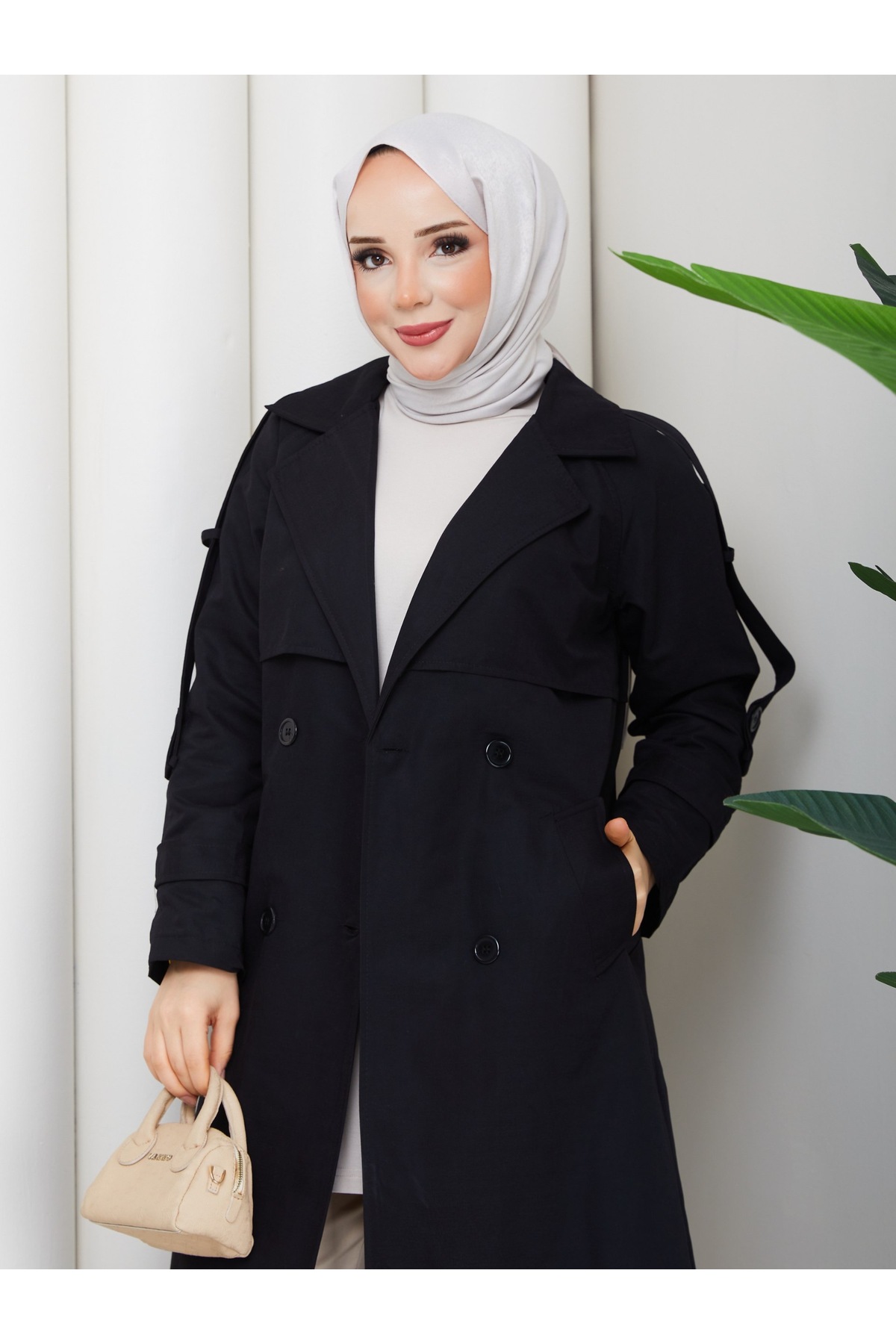 FRESH FASHION TRENÇKOT KRUVAZE YAKA, ASTARLI, KUŞAKLI,MEVSİMLİK TORİNO KUMAŞ görsel 3
